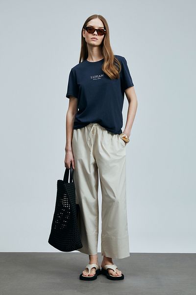 Lufian Amy Women's Cotton T-Shirt Navy Blue