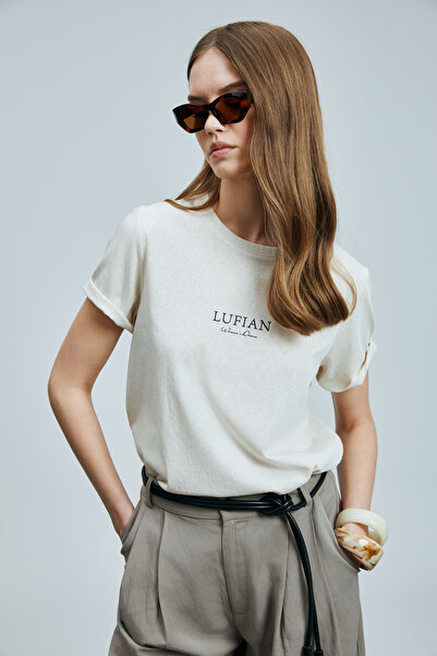 Lufian Γυναικείο βαμβακερό μπλουζάκι Amy Off White