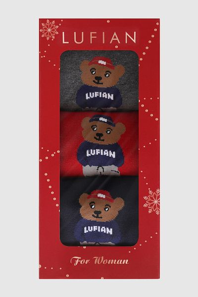 Lufian Bear Σετ 3 - Γυναικείες Standard Κάλτσες