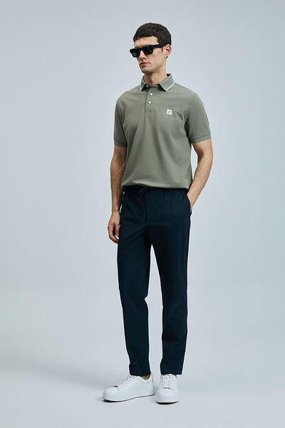 Lufian Marco Smart Men's Chino Trousers Slim Fit Navy Blue