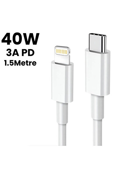 SONREİR C-410 1.5 Metre 40W 3A Type-C to Lightning Hızlı Şarj & Data Kablosu ...