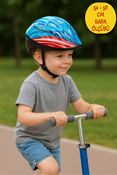 TOYFEST Bisiklet Kaykay Paten Scooter Için Koruyucu Kask - Turkuaz Renkli (52...