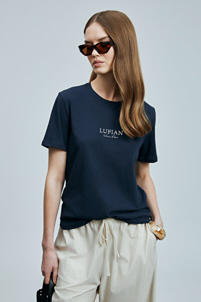 Lufian Γυναικείο βαμβακερό μπλουζάκι Amy Navy Blue