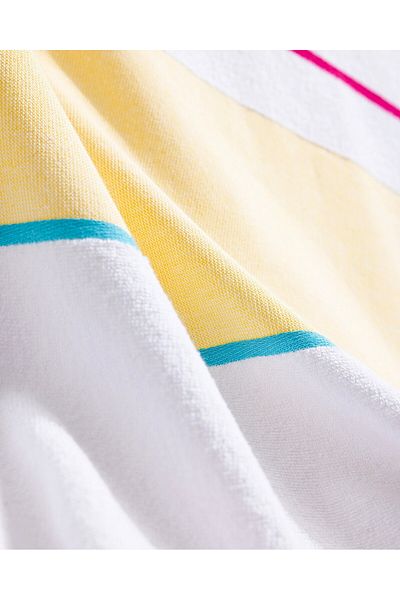 Madame Coco Ella Strandtuch, 100 % Baumwolle, Türkis/Fuchsia, 70 x 150 cm