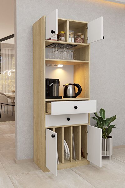 DEMİRBAL MOBİLYA MDF KAHVE KÖŞESİ DOLABI KADEHLİK