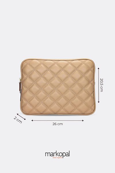 MORCA - Unisex Ipad Air Ipad Pro & Matepad & Galaxy Tablet Case 11" Leather Quilted - mink