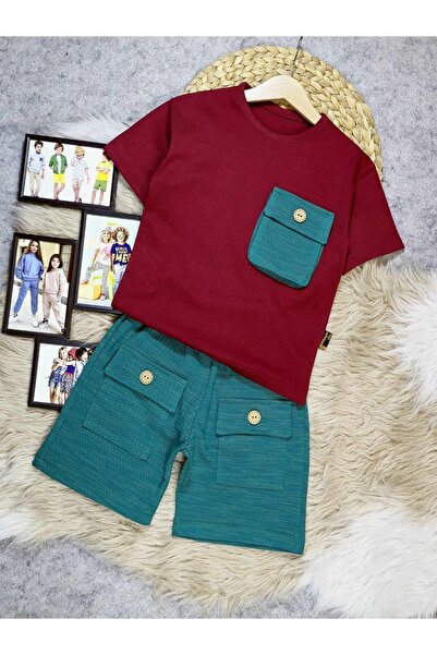 krm kerem bebe Summer Boy's Suit with Pocket Detail