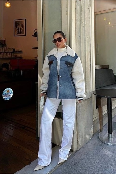 WeShaya Bőr bélésű, farmer hatású kabát 6116