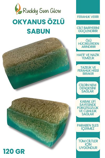 RUDDYSUN Pumpkin Fiber Ocean Extract Soap Handmade Natural 120Gr
