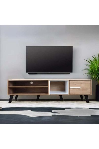 Generic TV Table 160 cm Wooden Malaysian with Drawer and 2 Shelves