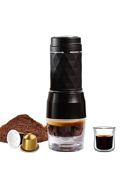 Choice Black Cafelffe 3 In1 Portable Coffee Machine Hot/cold Water Manual Espresso Maker For Capsule & Grou