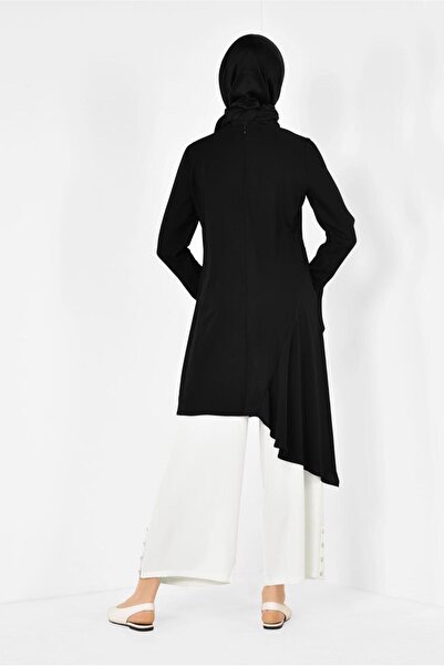 Alvina Asymetric Cut Pillise Detail Tunic 4852