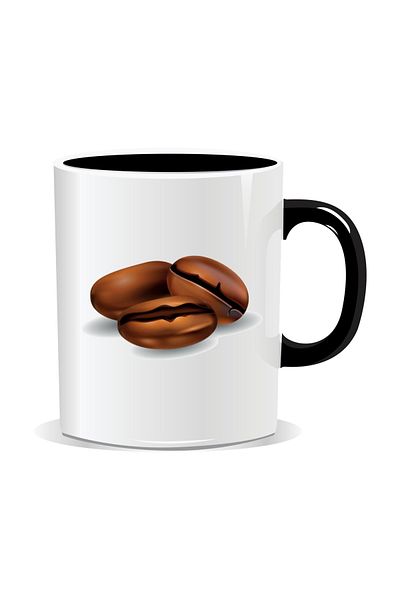OEM Personalized coffee mug, coffee beans - Black interior