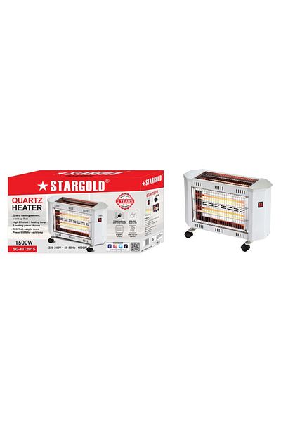 genric Stargold 1500w Quartz Heater With 4 Heating Tubes, Rolling Wheels, And Dual Power Switches