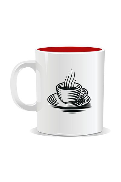 OEM Personalized Coffee Mug, Steaming Coffee Mug 2 - Red Interior