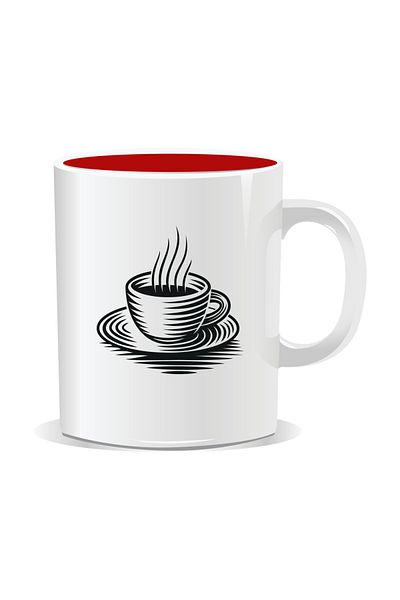 OEM Personalized Coffee Mug, Steaming Coffee Mug 2 - Red Interior