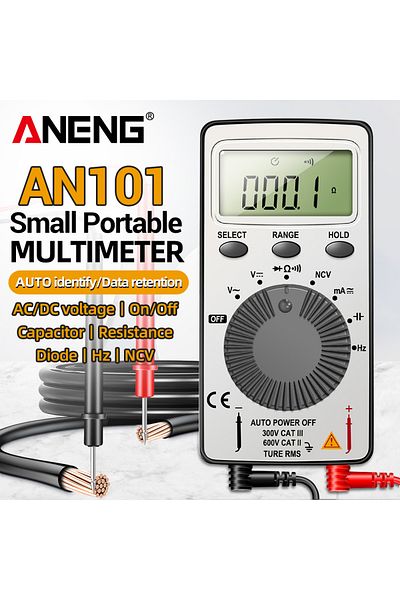 ANENG An101 Digital Multimeter 1999 Counts Ac/dc Voltage Tester Automotive Current Professional M...