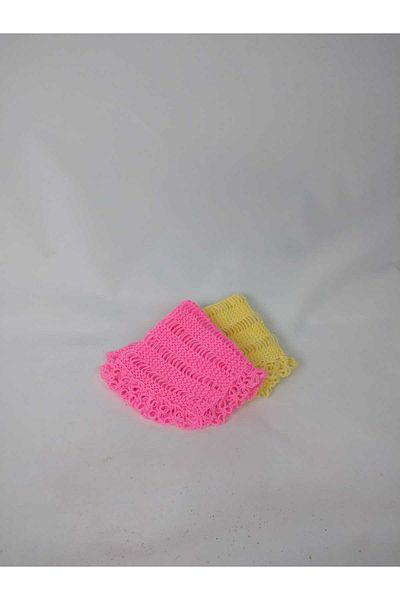 RELYA Hand Knitted Soft 2 Pieces Square Wool Bath Loofah Gift Dowry Daily 42 *42 cm 100% Acrylic