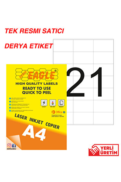 Derya Eagle Ac4046 70x42mm Laser/lazer A4 Etichetă autoadezivă