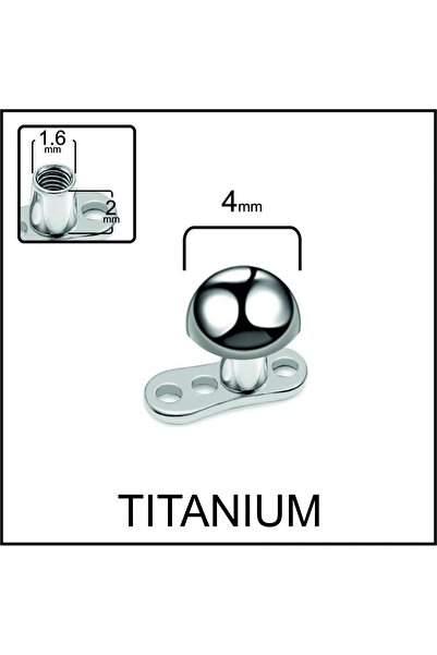 İmgeTattoo Titanyum Dermal Bombe Disk Piercing (Disk: 4 mm)