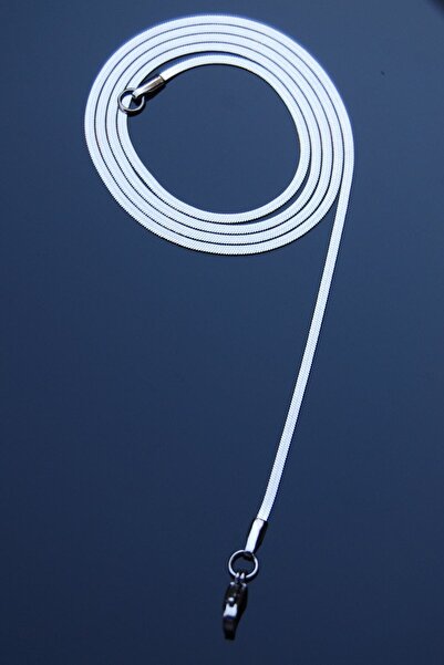 Rua Jewelry قلادة ستيل إيطالية مسطحة على شكل حربة السمك مقاس 2 ملم لون فضي |   لا يسود التعتيم، للجنسين، ضمان لمدة عامين