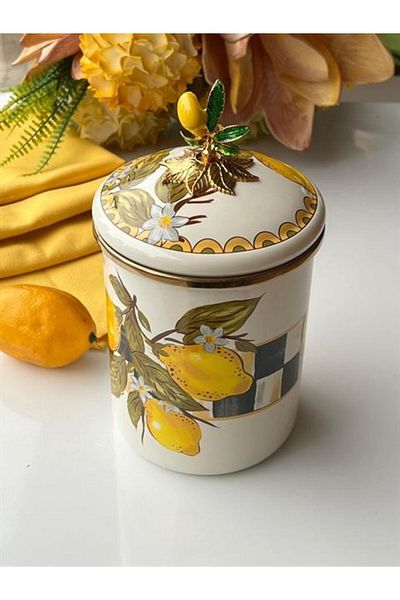 ROSSEV Amarillo Enameled Jar 15 Cm