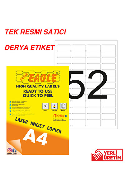 Derya Eagle Ac4015 46x21mm Etichetă autoadezivă A4 cu laser/lazer
