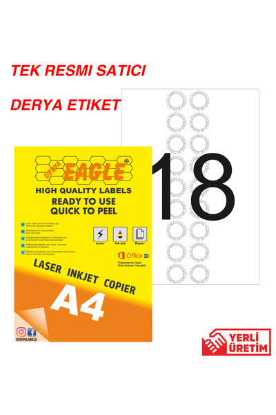Derya Eagle Ac4049 30x30mm Laser/laser A4 Samolepljiva etiketa
