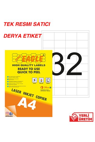 Derya Eagle Ac4024 50x35mm ليزر/ليزر A4 ملصق ذاتي اللصق