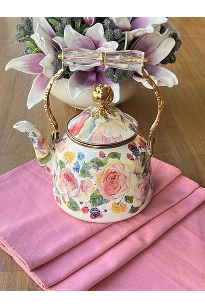ROSSEV Enameled Rose Kettle