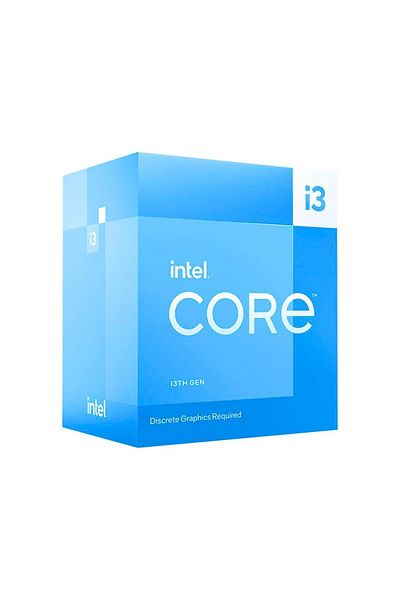Intel معالج i3-13100f 3.4 جيجا هرتز 4.5 جيجا هرتز 12 ميجا بايت Lga1700p بدون VGA مع مروحة