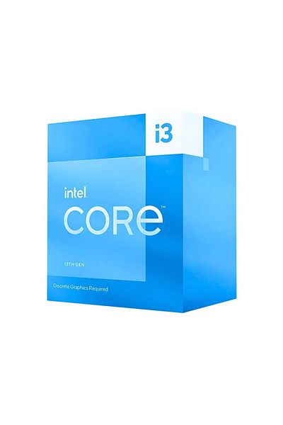 Intel معالج i3-13100f 3.4 جيجا هرتز 4.5 جيجا هرتز 12 ميجا بايت Lga1700p بدون VGA مع مروحة