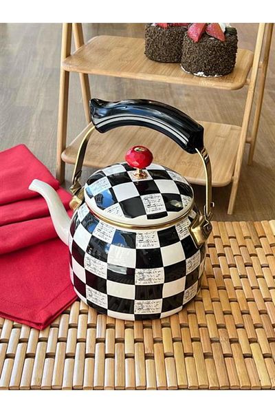 ROSSEV Enamel Checkers Kettle