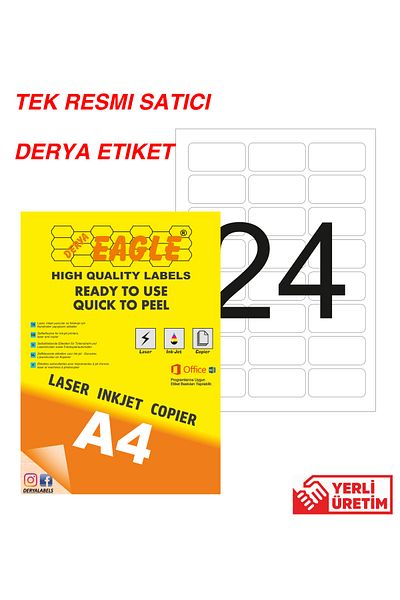 Derya Eagle Ac4043 60x30mm ليزر/ليزر A4 ملصق ذاتي اللصق