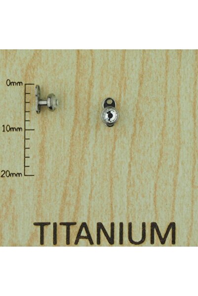 İmgeTattoo Titanyum Dermal Tek Taş Kristal Piercing (Taş: 4 mm)