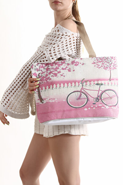 Savana Τσάντα παραλίας Ροζ ποδήλατο