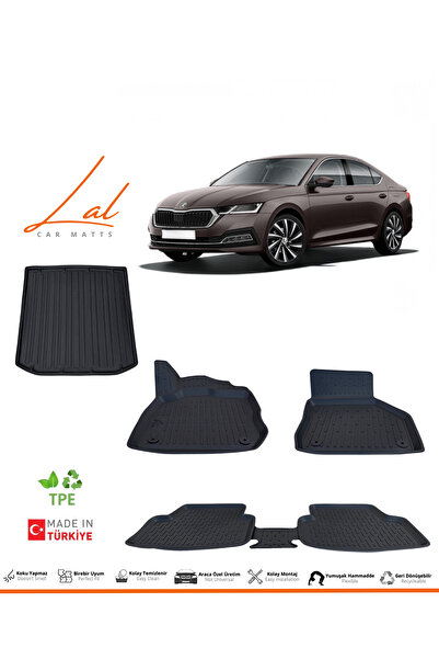 Lal Skoda Octavia 3d Havuzlu Paspas Bagaj Havuzu Seti (2021 VE SONRASI UYUMLU)