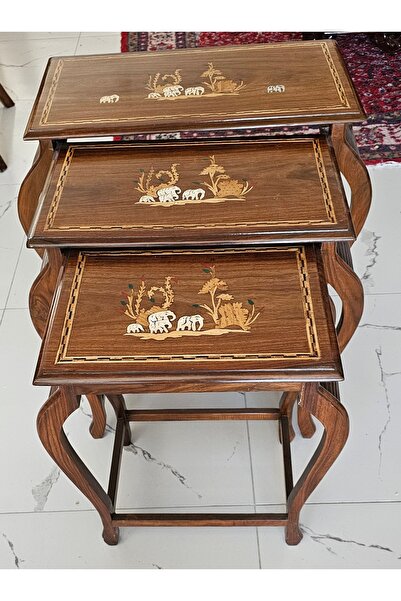 WOOD 3 lu Zıgon sehpa