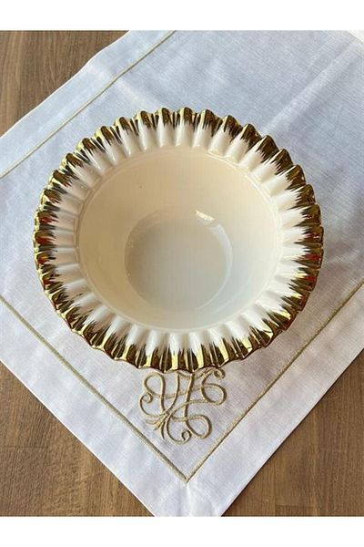 ROY KING Royking Daisy Round Salad Bowl Gold 28 Cm