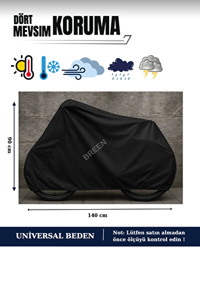 Breen Siyah Bisiklet Brandası, Koruma Örtüsü, Su ve Toz Geçirmez, 4Mevsim Koruma