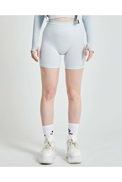 THALISE Yüksek Bel Scrunch Seamless Şort - Buz Grisi