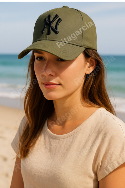 Ritagarcia Unisex Ny Haki-siyah Nakışlı Haki Kep Şapka