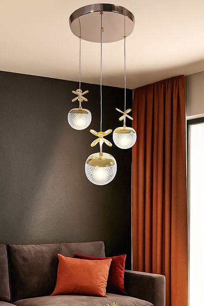 Fer Avize Buse 3-Piece Pendant Lamp Chandelier Modern Decorative Living Room Hallway Living Room Bedroom