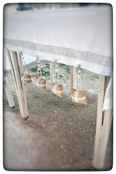 N NOXXO Decorative Pearled Jute Bundle Table Cloth Weight Tablecloth Holder Handmade