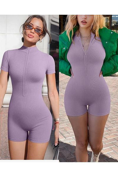 hipnoz butik Women's Auger Fabric Shorts Jumpsuit