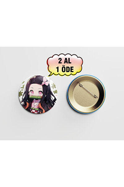 Akumastik Demon Slayer Nezuko Kamado 1 adet 44mm buton rozet