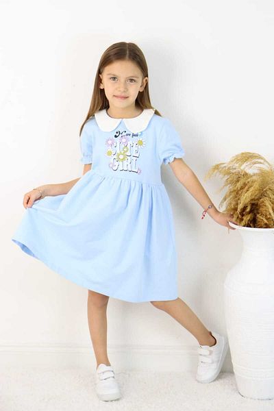 ESİLA KİDS Rochie cu mânecă scurtă cu guler pentru fetiță - Rochie casual șic și confortabilă