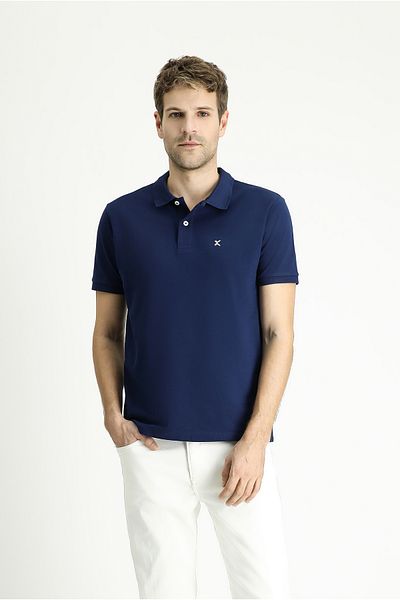 Kiğılı Tricou slim din bumbac brodat cu gât polo