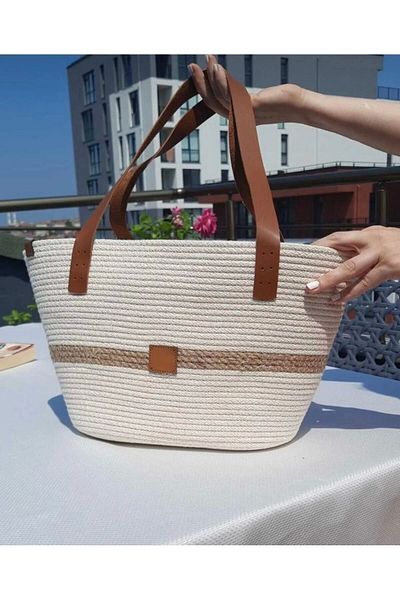 epncollection Women's Straw Bag Tres Rope Bag