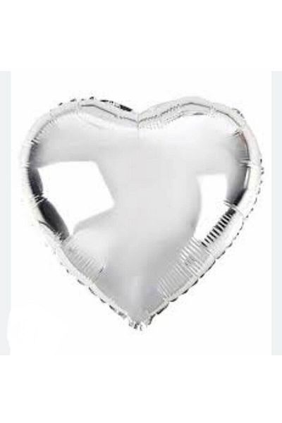 Deniz Party Store Silver Heart Foil Balloon 18 Inch 45 Cm 1 Piece